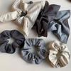 Korean Stripe Heart Scarf Scrunchie: High-End Oversized Hair Tie for Women