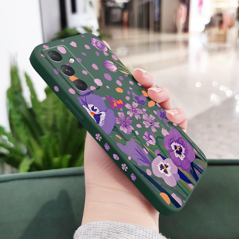 Purple Charm Tulip Phone Case For Samsung Galaxy A37 A57 Liquid Silicone Cover