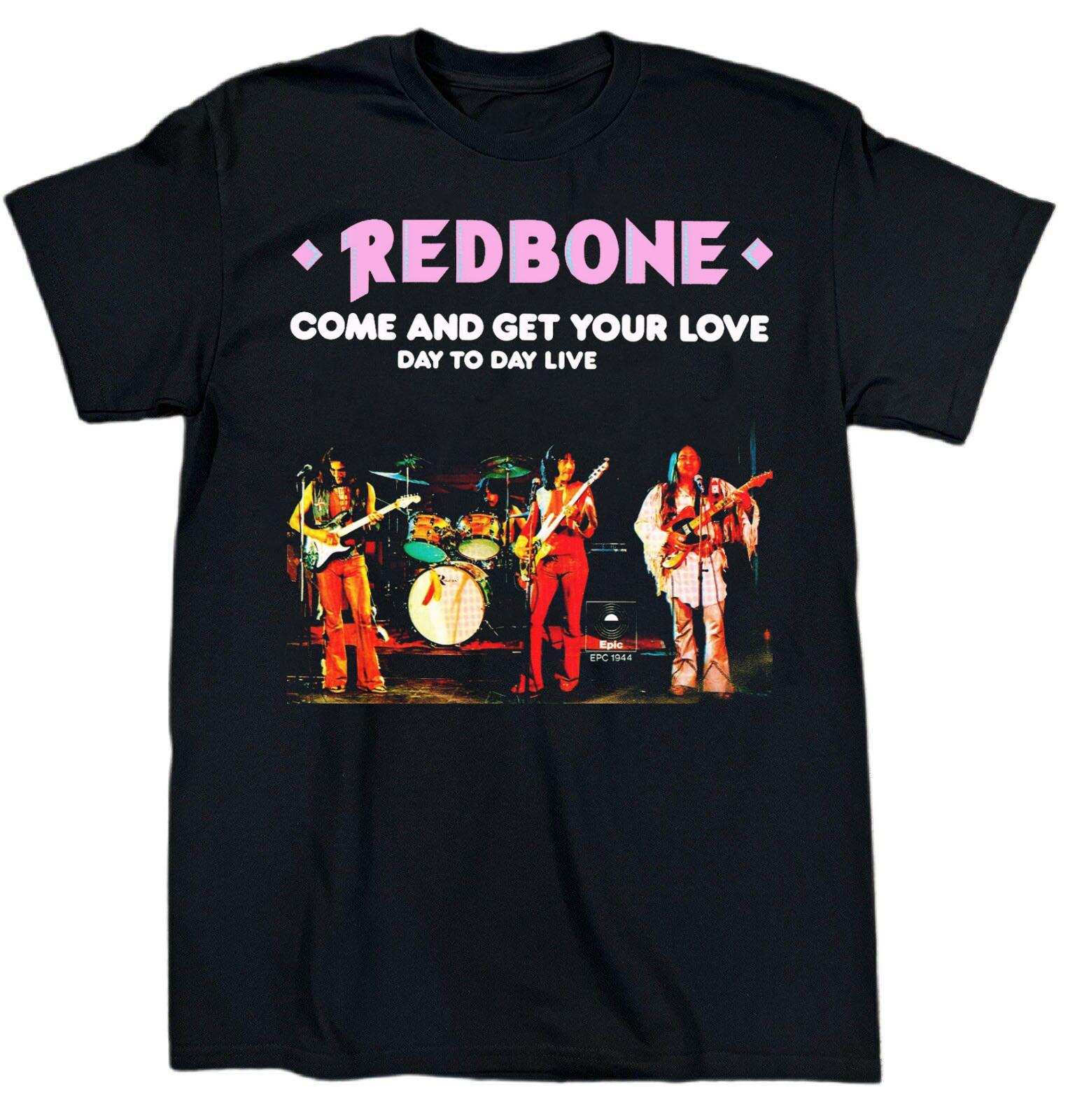 VTG Redbone Band Come and Get Your Love Cotton Black T Shirt S-5XL CM576 Unisex T-Shirt L