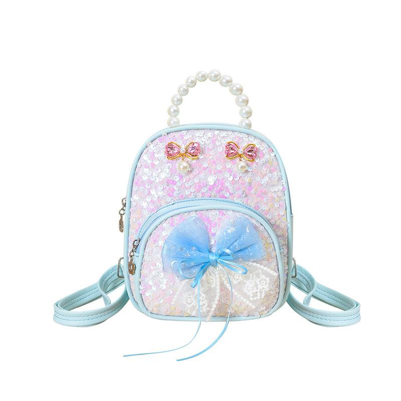 Backpack Fashion Kids With Artificial Pearl Hand Held And Bow Decor For Daily