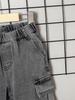 Boys' Denim Cargo Straight Chino Pants for Everyday Wear