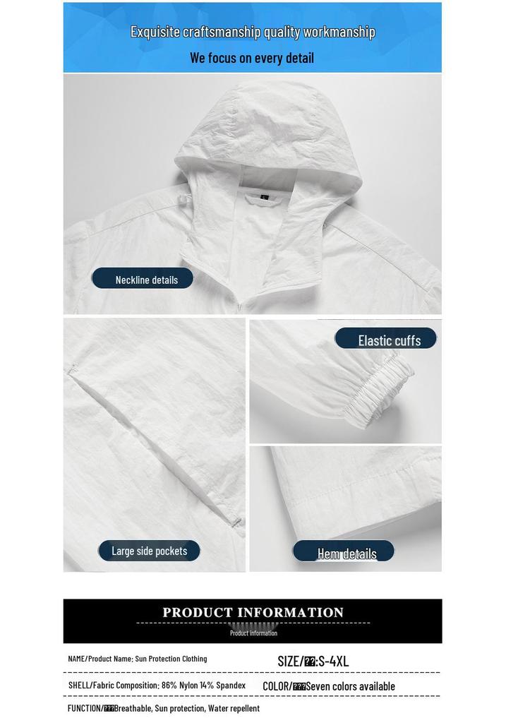 Lightweight Breathable UPF165 Sun Protection Jacket for Men & Women