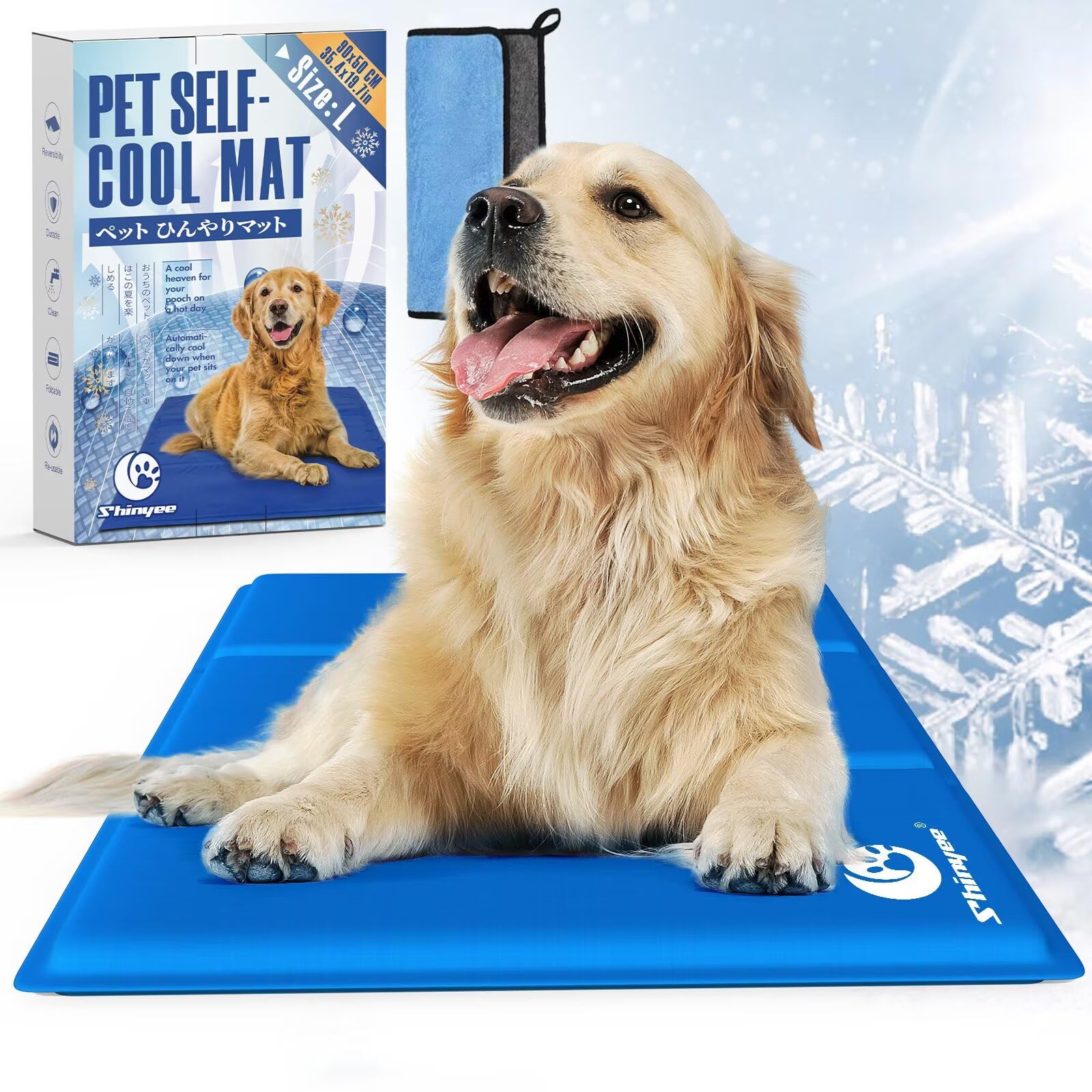 

Охлаждающий коврик для домашних животных Cool Pet Cooling Многоцелевой охлаждающий гель для предотвращения теплового удара 90x50 см Shinyee® Собаки, кошки, [XS-XXL] Коврик, Коврик, Коврик, синий
