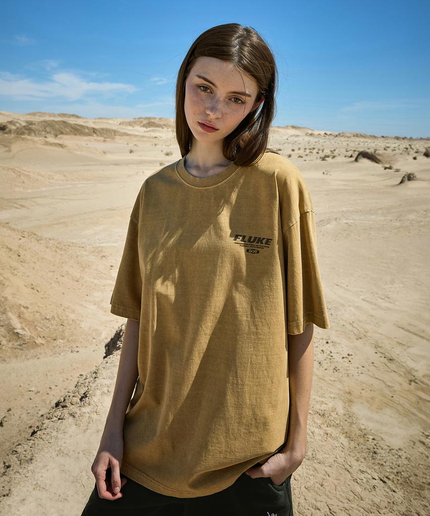 Peullukeu Carabiner Pigment Short Sleeve T-Shirt Mustard Fst744