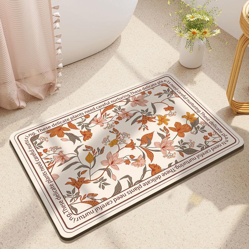 

Коврик для ванной комнаты, впитывающий нескользящий коврик для входа в ванную, коврик для ванной комнаты с диатомовой грязью, коврик для унитаза 40 * 60 cm [soft absorbent diatom mud]