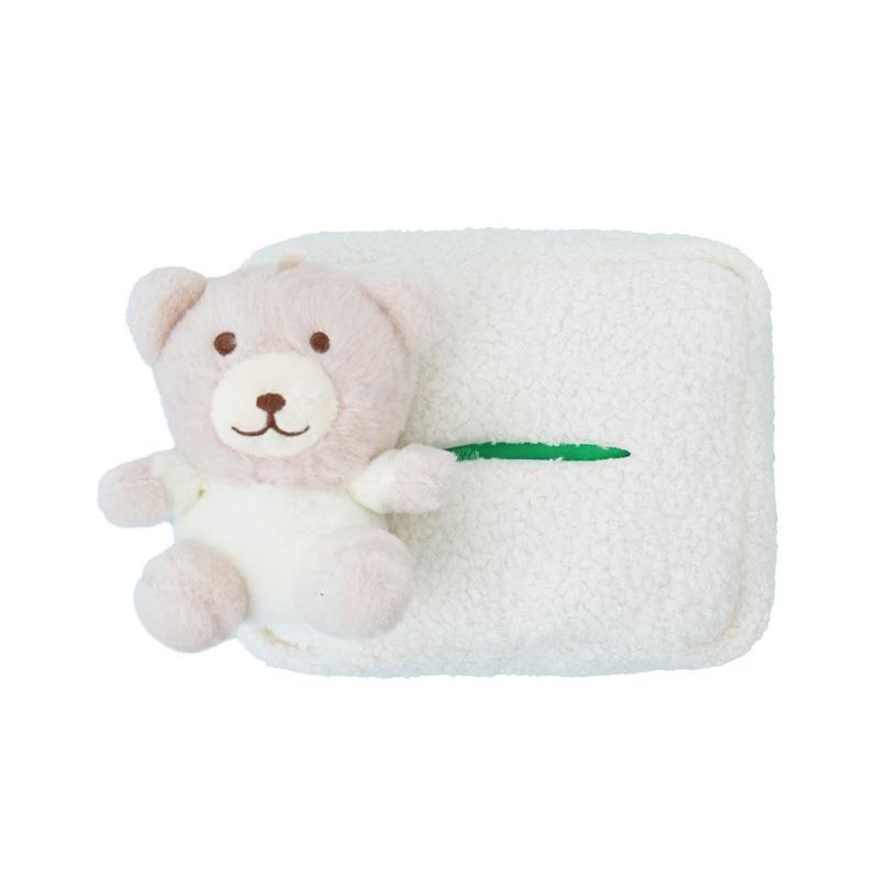 Cute Creative Lamb Wool Car Backseat Tissue Box Holder Multi Functional Car Interior Decoration