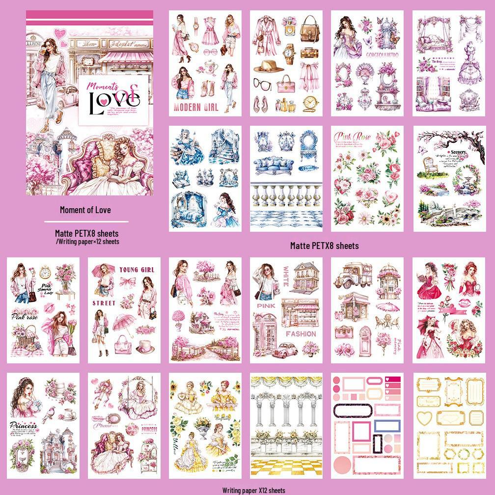 Cross-Border Pet Sticker Pack: European & American Alice Art for Junk Journals & Collages