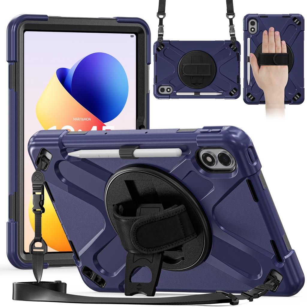 Rugged Case for Xiaomi Redmi Pad 2 Pro 2025 12.1" 25099RP13G 2509BRP2DG 360 Rotating Stand Heavy Duty Cover with Shoulder Strap