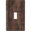 Brown Rustic Wood Light Switch Cover Single Switch Plate 1 Gang Toggle Wall Plate Vintage Farmhouse Decorative Switch Plate Covers, 4.50 X 2.76 Inch