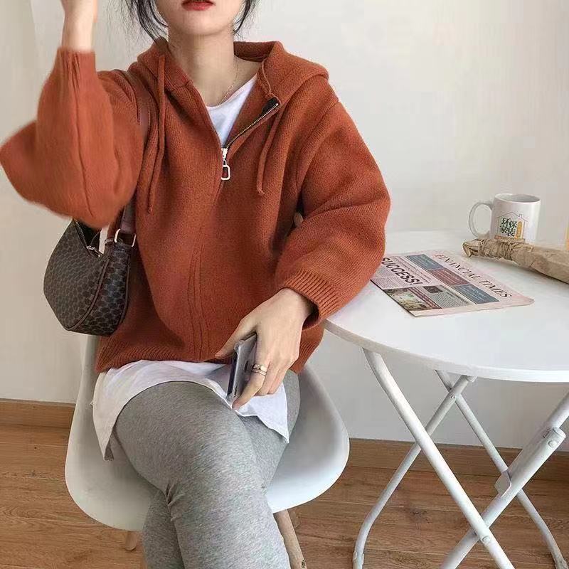 Cardigan Women Spring and Autumn Versatile Latest Knitted Cardigan Women 2022 Slouchy Solid Casual Long Sleeve Sweater Coat