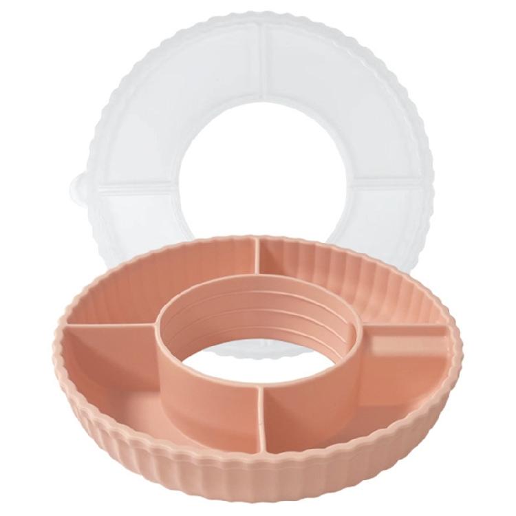 Spill proof Snacks Plate with Cover Practical Snacks Storage Container Cup Plate