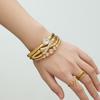 18K Gold-Plated Stainless Steel Zircon Clasp Bracelet - European & American Chic Women's Fashion