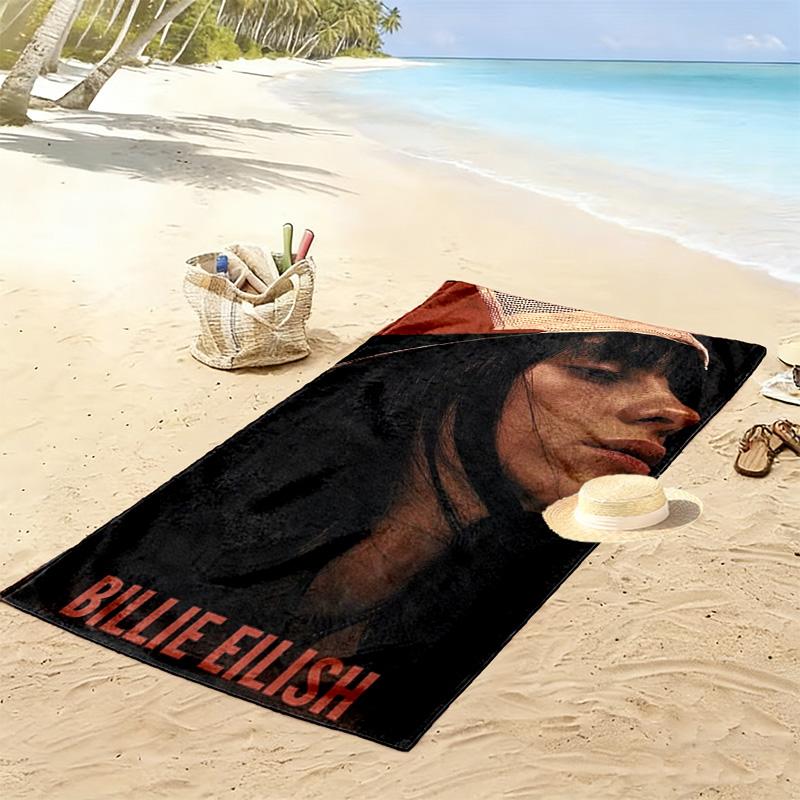 Asciugamano da Spiaggia con Stampa Billie Eilish, Asciugamano Grande Morbido ad Asciugatura Rapida per Spiaggia Campeggio Nuoto