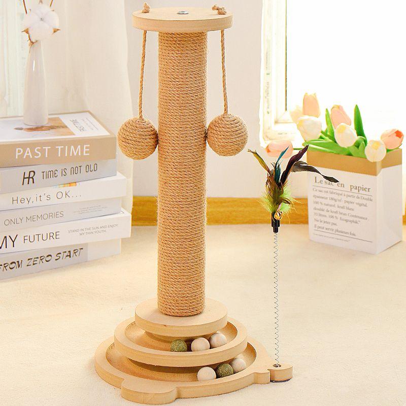 Sisal Cat Scratching Post: No Shedding, Vertical Board for Claw Sharpening and Cat Play.