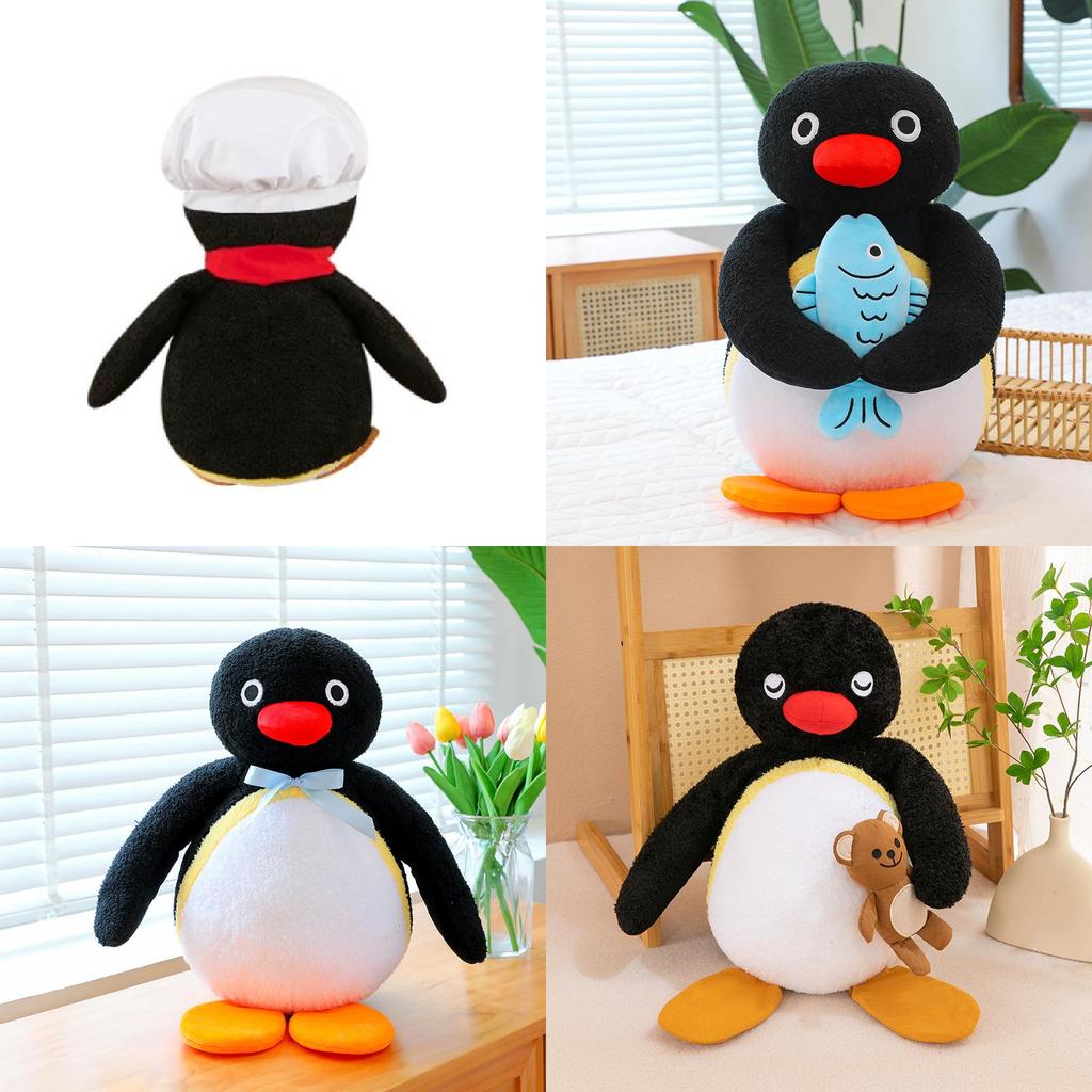 Adorable Pingu Chef Penguin Plush Toy Soft And Cute Penguin Stuffed Animal For Kids