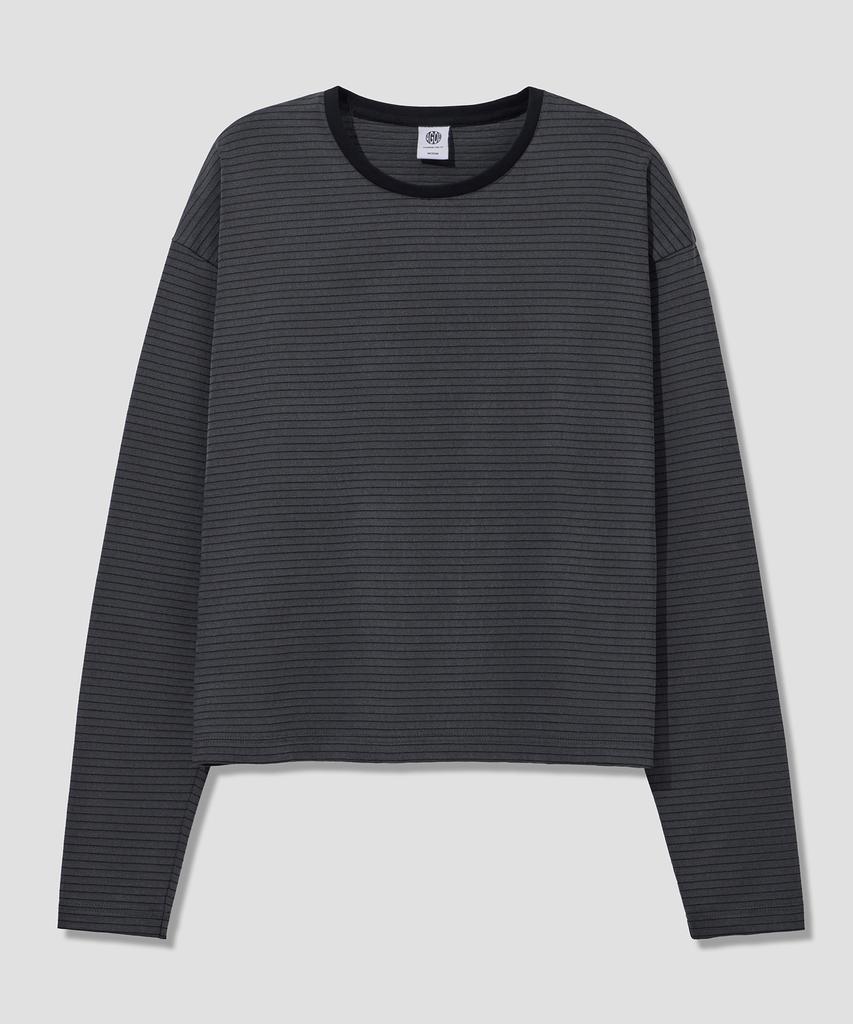 AGOD Washed Stripe Long Sleeve [Charcoal]