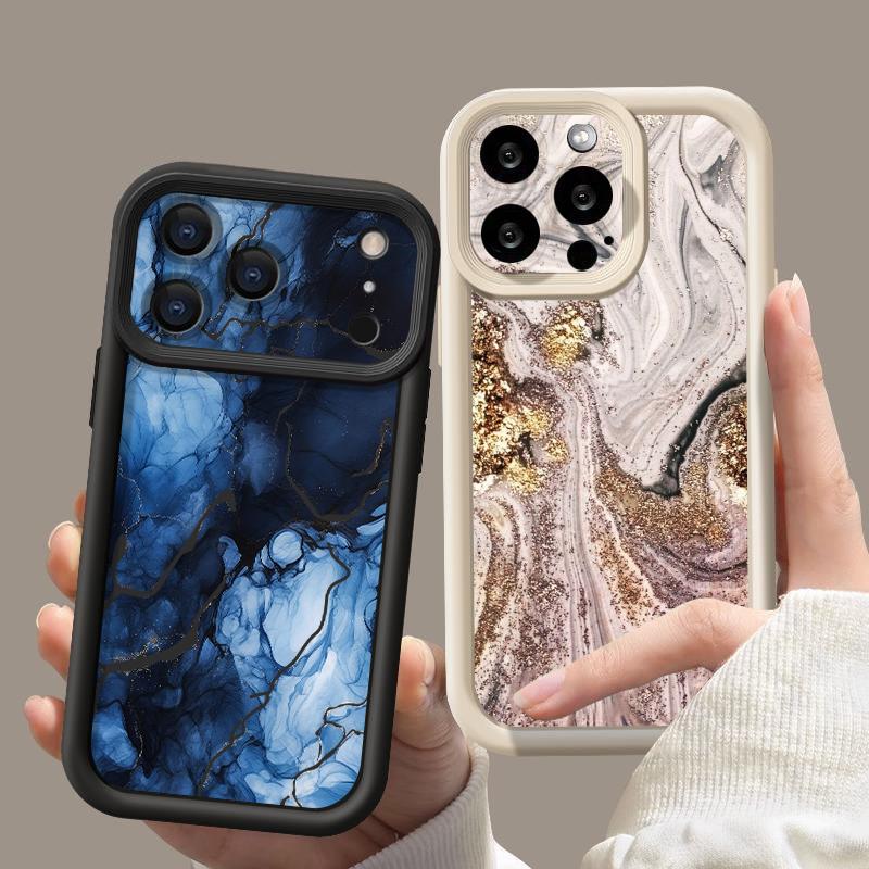 Colorful Marble Case For iPhone 17 Pro Max Case iPhone 16 15 14 13 Pro Max 11 17e 16e Shockproof Bumper Soft Silicone Phone Cover Cases