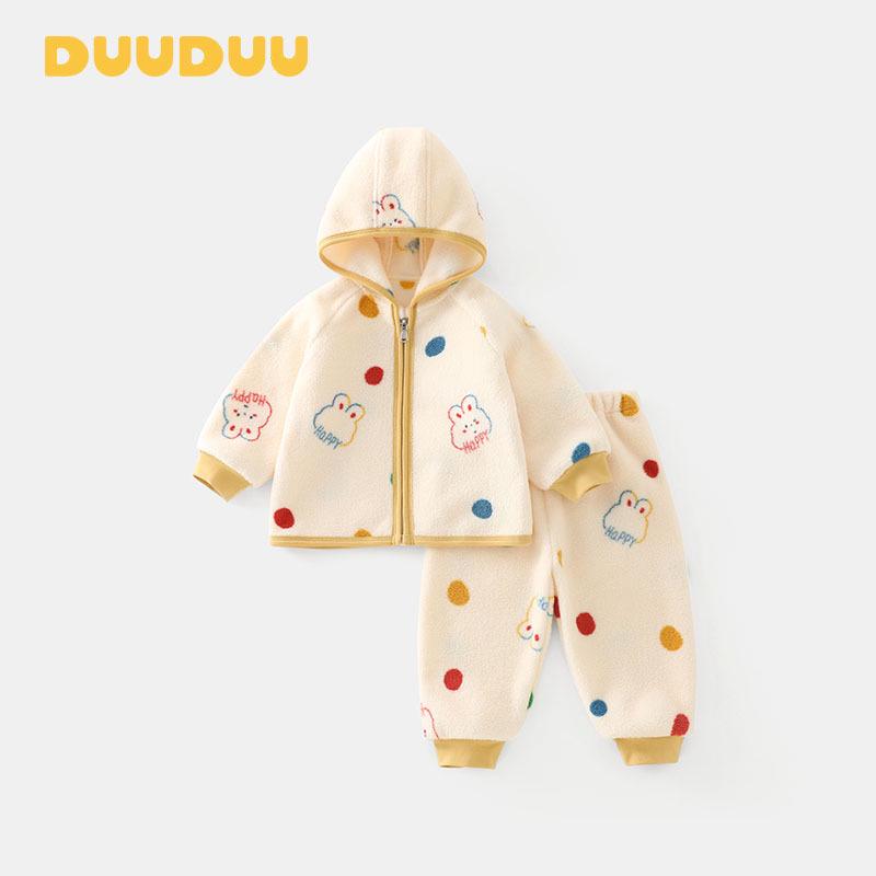 

DUUDUU Toddler Plus Velvet Warm Long Sleeve Pajamas - Autumn Winter 2025 Style for Baby Girls 110cm