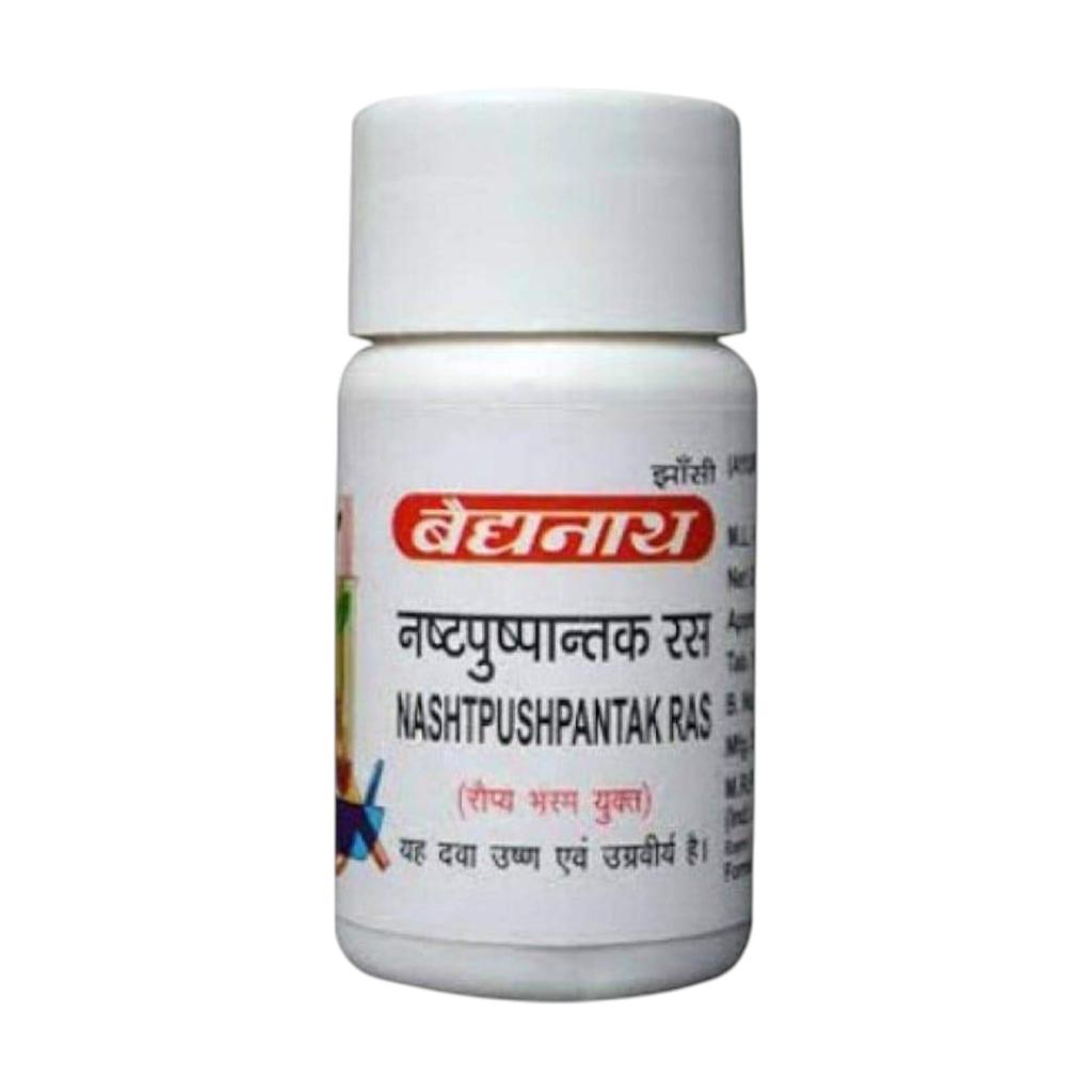 Baidyanath Jhansi Nashtpushpantak Ras 80 Tablets Ayurvedic Supplement for Vitality, Balance and Overall Wellness Support