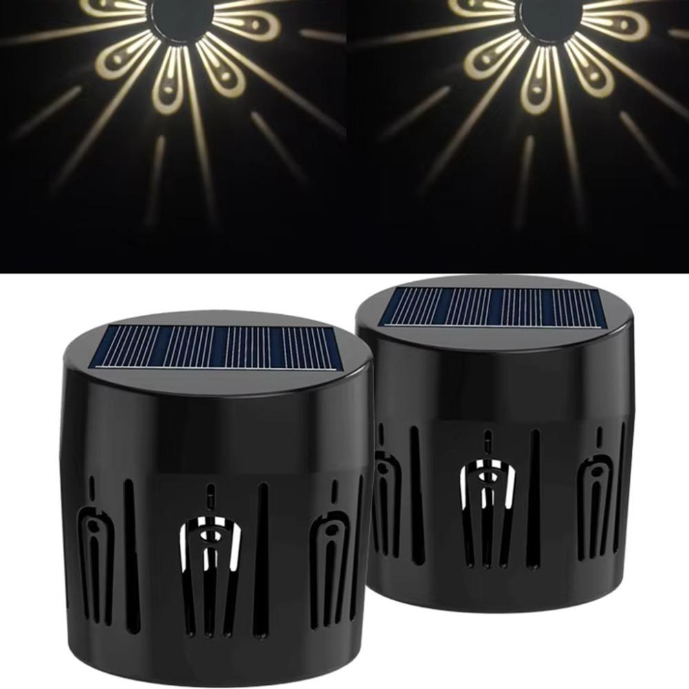

2Pcs Warm Light Solar Garden Light Plastic Outdoor Sidewalk Light Landscape белый