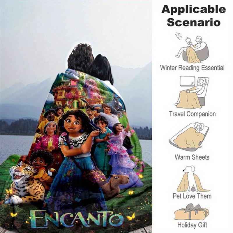 1pc Encanto Movie Poster Inspired Cartoon Blanket, Colorful Home Decorative Throw Blankets for Friends and Family, Perfect Gift for Family R