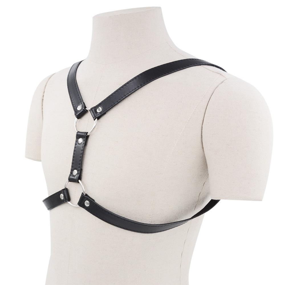 Men's PU Leather Clothes for Binding Wear Sex Clothing Nightclub Stage Performance Props Adult Sex Product