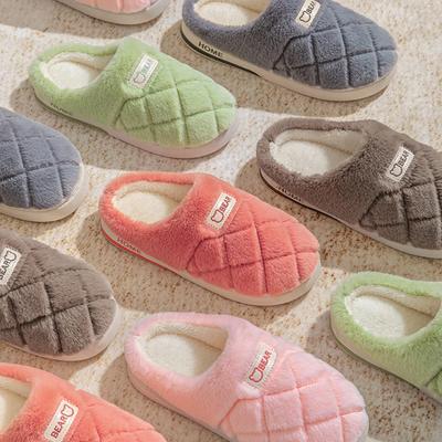Home Shoes, Thick Soled Slippers, Plush, Cotton Slippers, Warm Shoes, Plush, Couple Slippers