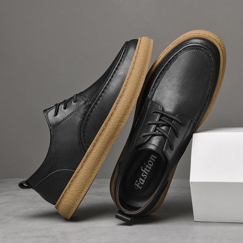 British Fashion New Oxford Shoes Outdoor Men's Running Shoes Men's Genuine Leather Casual Shoes Breathable Hollow Out Style