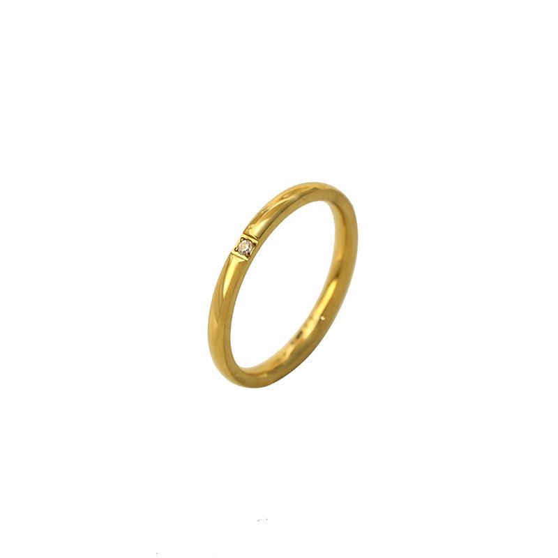 Vielseitiger Heißer Titanstahl 18K Vergoldet 316 Beliebter Ring Zirkon Paar Ehering Edelstahl Trendiger Schmuck Damen