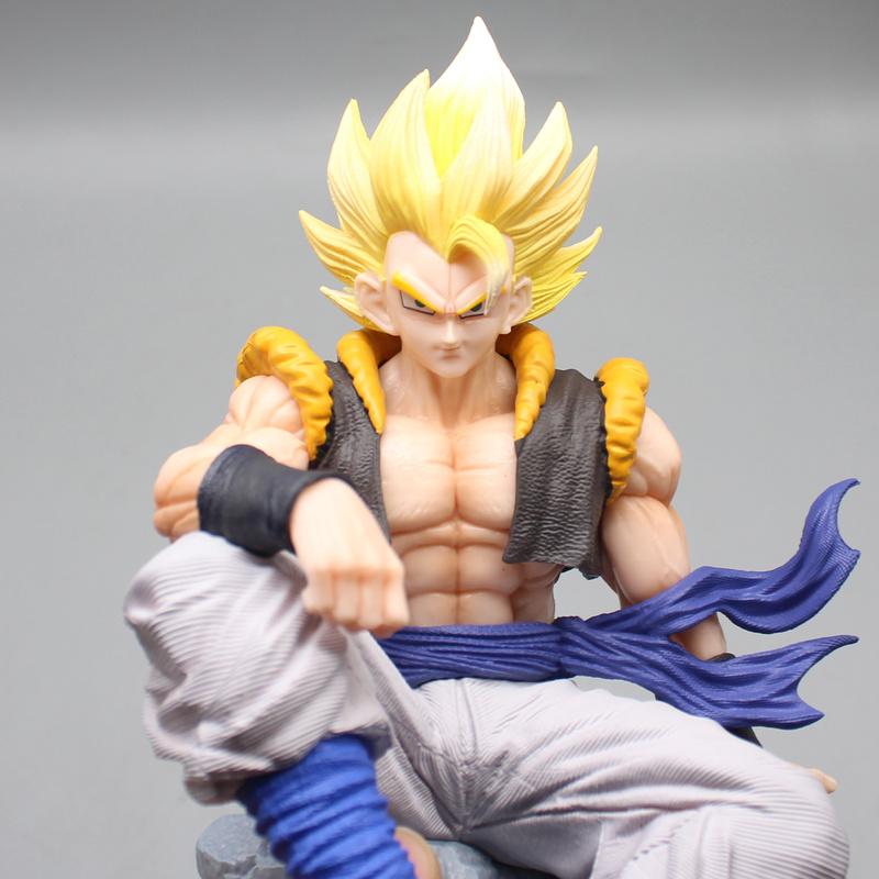 Gogeta Figura Anime Dragon Ball Z Action Figure Manga DBZ Figurine with Three Heads GK Statue Toys 22.5cm Model Ornaments Gift