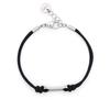 Jbans Classic Surgical Steel Square Pendant Double String Bracelet (C2201-Ac853_Bk)