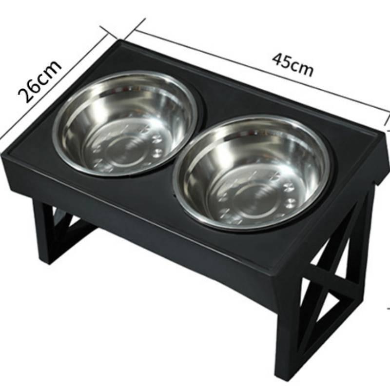 Nerezová sada pro krmení domácích mazlíčků s nastavitelnou výškou a designem pro pomalé jedení pro kočky a psy