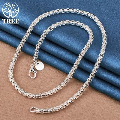 925 Sterling Silber 5 mm runde Boxkette 18/20/24 Zoll Halskette Schmuck