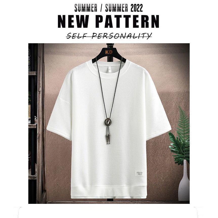 Waffle Men's Summer Short Sleeve and Shorts Two Piece Sets Sports Casual Tracksuit Men Comfortable Cool Shorts Oversized Set