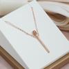 Kinel Zircon Matchstick Pendant Necklace For Women Rose Gold Color Party Fine Jewelry Gift