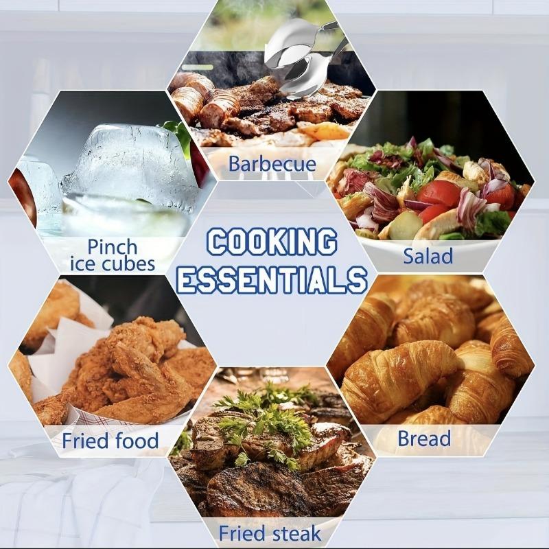 1pc Spatula And Fork Salad Tongs, Mirror Finishing Stainless Steel, Serving Tongs, Pastry Tongs, Candy Tongs, Salad Tongs, Kitchen Gadget