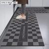 Kitchen Rug Waterproof PVC Leather Floor Mat Geometric Pattern Carpet Long Oil-proof  Non-Slip Foot Mats Home Decoration Rugs