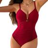 Women's Sexy V-neck One-Piece Swimsuit – Elegant European & American Style