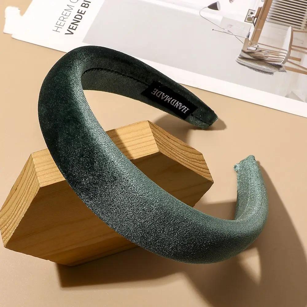 Women's Velvet Headband Padded Hairband Wide Sponge Hair Hoop Band Accessories