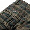 Pantaloncini da uomo a quadri vita media lunghezza al ginocchio multi tasche cerniera bottone