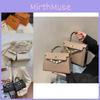 Urban Minimalist 2024 Fashionable Small Shoulder Bag Women's Lock Clasp Pu Handbag