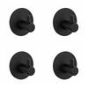 4 PCS Stainless Steel Adhesive Hook Black Silver Towel Hook Durable Wall Hook  Space Saving