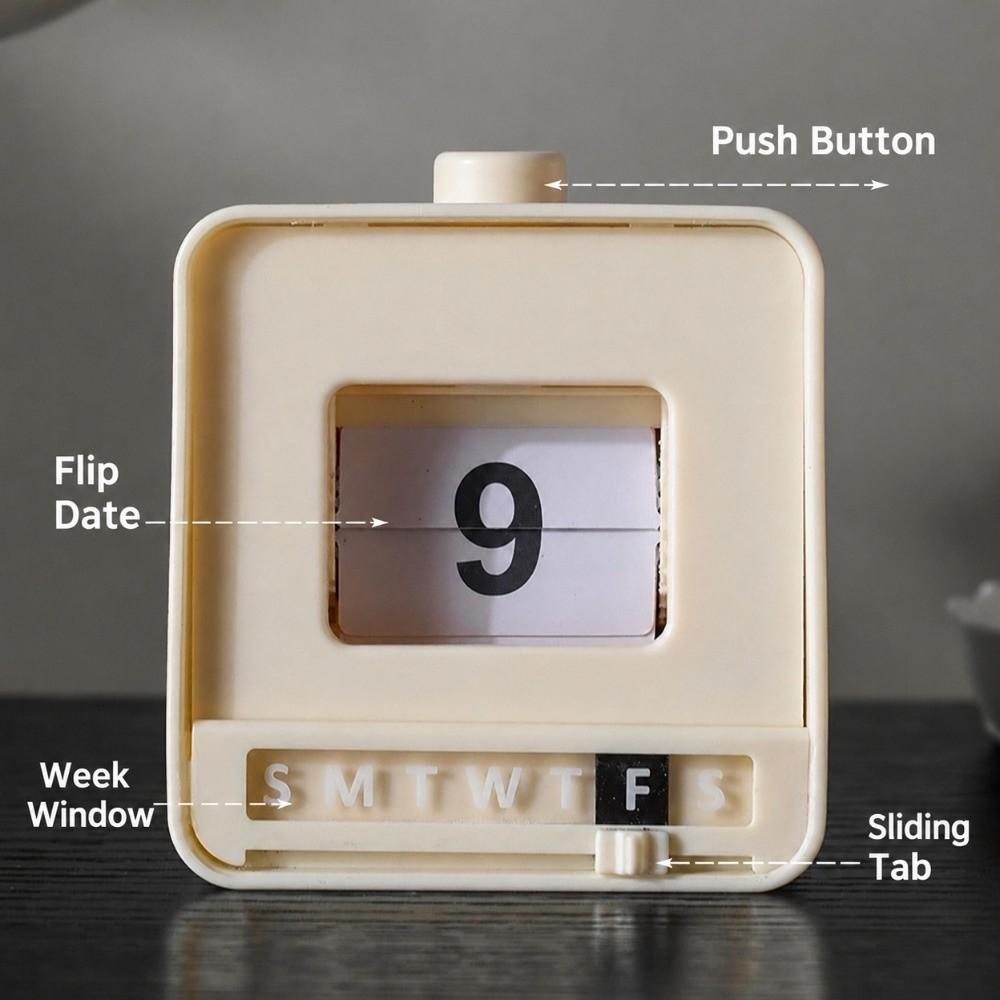 Push Flip Mechanism Perpetual Calendar Manual Date Display Mechanical Calendar Home Decor