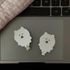 3pcs Cute White Bear Hair Clips for Women & s - Adorable Fluffy Design with Black Eyes,