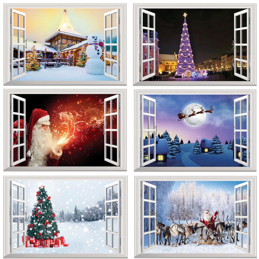 Schöner wasserdichter PVC-Wandaufkleber in Fensteroptik für Wohnzimmer und Schlafzimmer