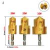 3pcs Water Pipe Expansion Drill Pipe Plastic Threader Drill Bit Hexagon Shank Lifting Stepped Drill Bit Electric Puncher Tools
