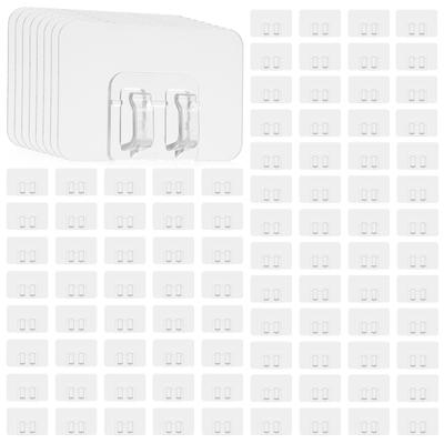 100 pezzi Ganci per Luci a Stringa Ganci Senza Foratura Patch Mensola a Scatto Clip Ganci Adesivi Trasparenti