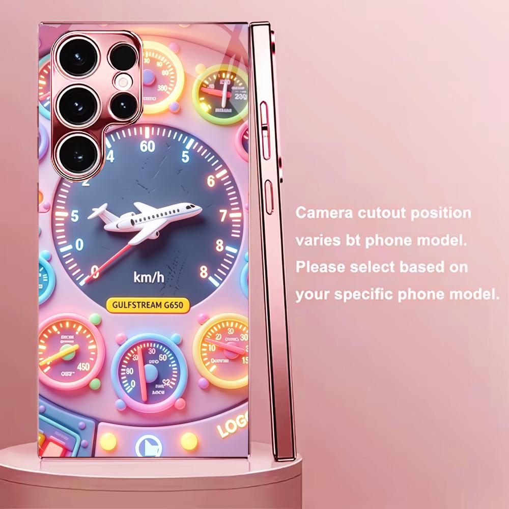 Cute Airplane Instrument phone case s26 ultra case s25 ultra case glass for Samsung Galaxy S26 S25 S24 S23 S22 FE Ultra Plus