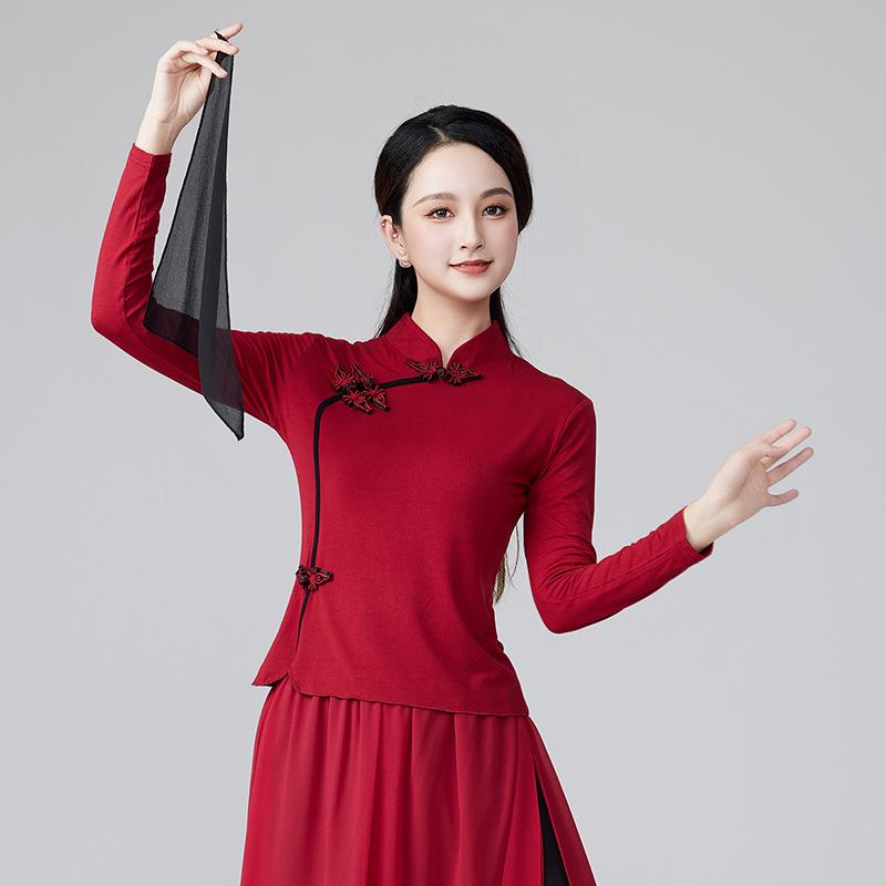 Medellångärmad Chiffong Kvadratdans Kostymset