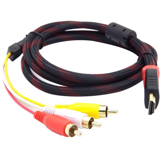 DOONJIEY HDMI-compatible Male to 3 RCA AV Composite Male M/M Connector Adapter Cable Cord